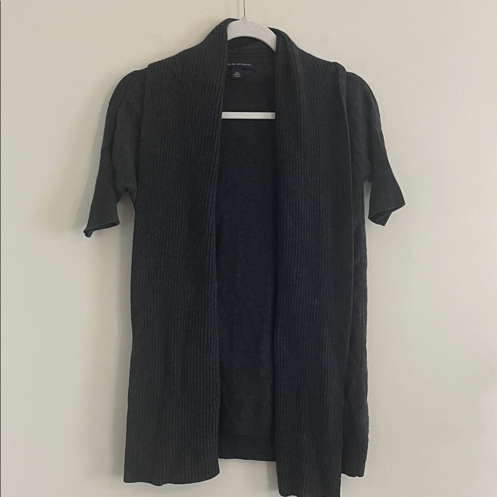 Banana Republic Wool Cashmere Open Cardigan Long Line Sweater Duster Short Sleev